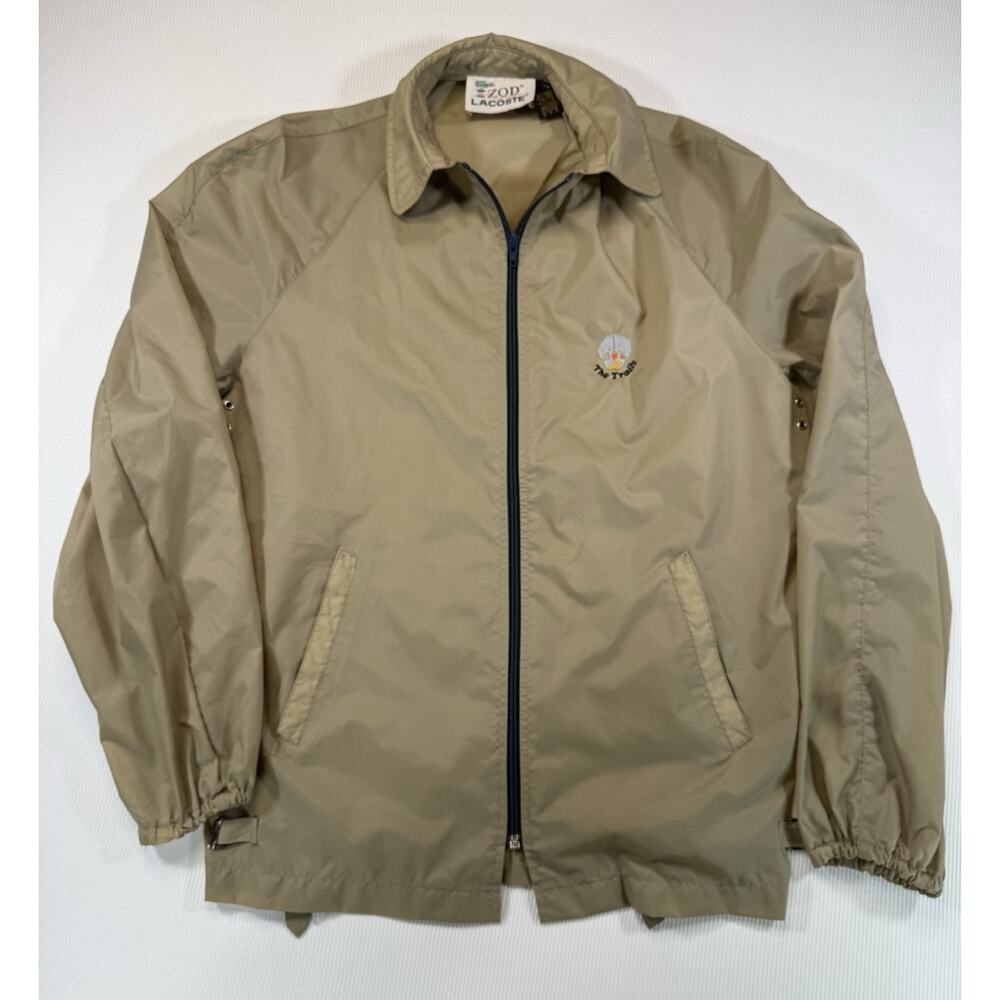 Vintage Izod Lacoste Golf Windbreaker Jacket Mens S Beige The Trails